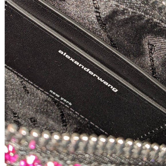 Alexander Wang Diamond Rhinestone Heiress Mini Pink Bag - Picture 5 of 9